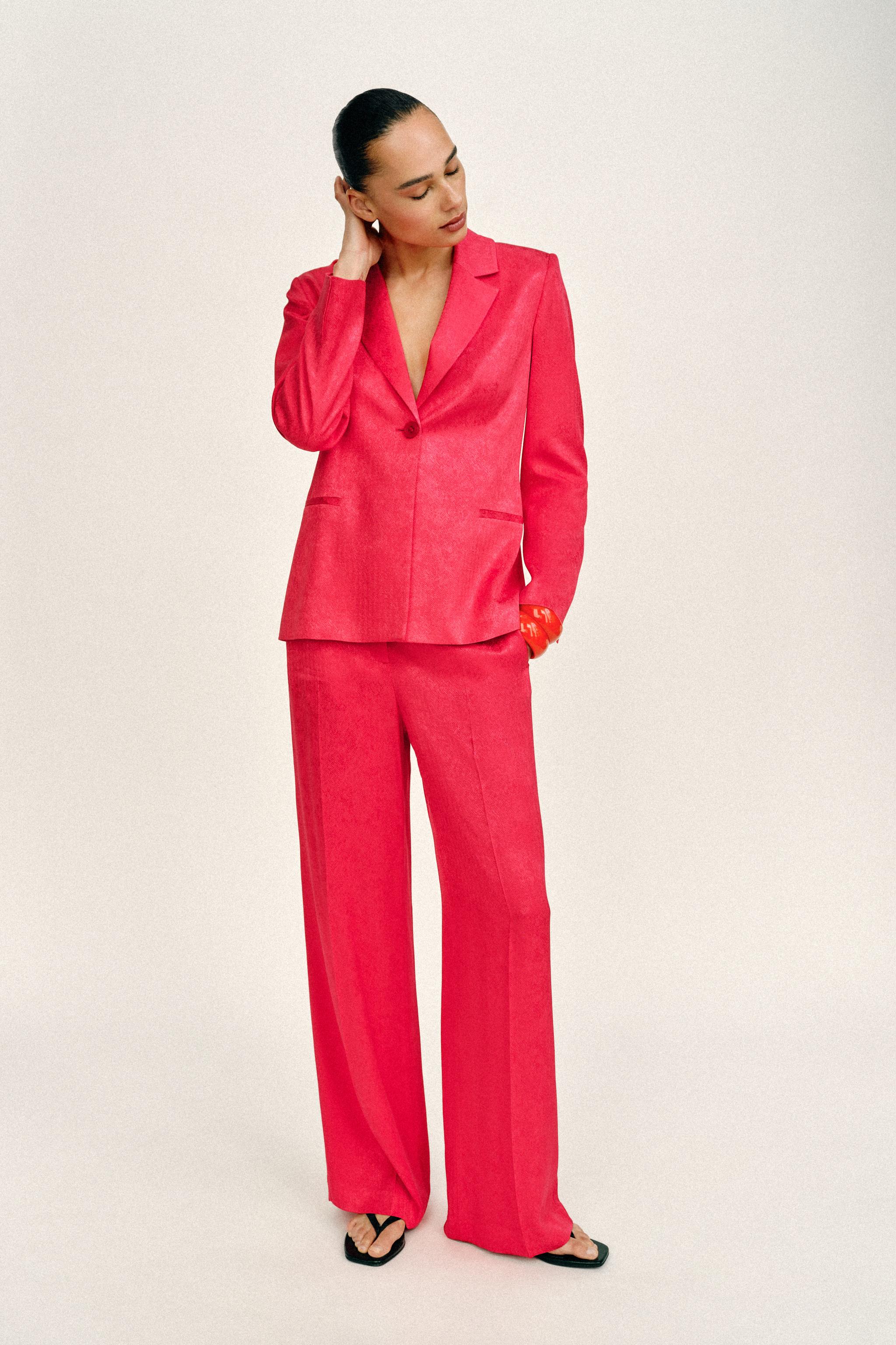 PANTALON DROIT JACQUARD